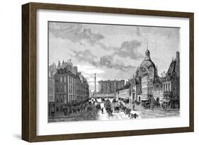 Paris, France - La Bastille from Faubourg-Saint-Antoine-A. Renarx-Framed Art Print