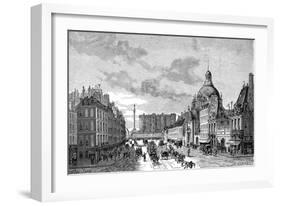 Paris, France - La Bastille from Faubourg-Saint-Antoine-A. Renarx-Framed Art Print