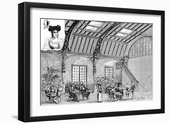 Paris, France - La Tour Eiffel, Brasserie Alsacienne-null-Framed Art Print