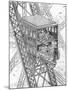 Paris, France - La Tour Eiffel, Otis Elevator-null-Mounted Art Print