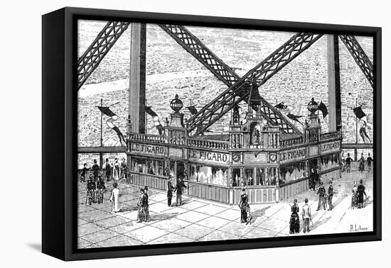 Paris, France - La Tour Eiffel, Printing House Figaro-R. Liboris-Framed Stretched Canvas