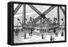 Paris, France - La Tour Eiffel, Printing House Figaro-R. Liboris-Framed Stretched Canvas