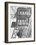 Paris, France - La Tour Eiffel, Roux Elevator-A. Hugel-Framed Art Print