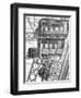 Paris, France - La Tour Eiffel, Roux Elevator-A. Hugel-Framed Art Print