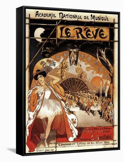 Paris, France - Le Reve Ballet Performance Opera House Promo Poster-Lantern Press-Framed Stretched Canvas