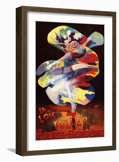 Paris, France - Loie Fuller at Folies-Bergere Theatre Promotional Poster-Lantern Press-Framed Art Print