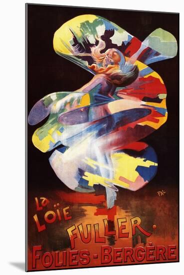 Paris, France - Loie Fuller at Folies-Bergere Theatre Promotional Poster-Lantern Press-Mounted Art Print