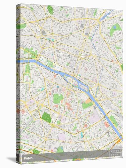 Paris, France Map-null-Stretched Canvas