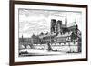 Paris, France - Notre-Dame and Archbishop's Palace-null-Framed Art Print