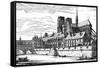 Paris, France - Notre-Dame and Archbishop's Palace-null-Framed Stretched Canvas