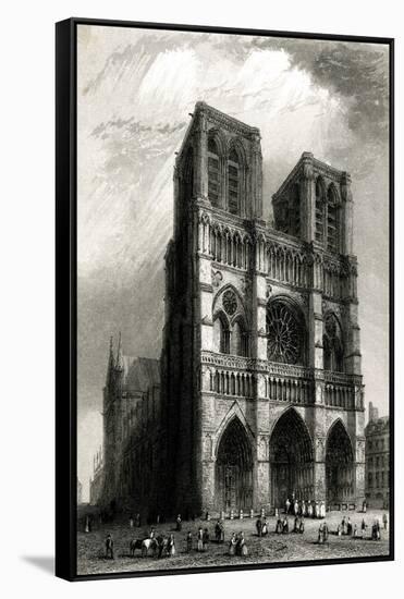 Paris, France - Notre-Dame-B. Winkles-Framed Stretched Canvas