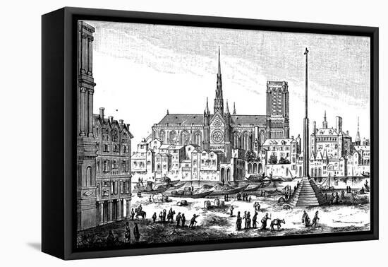 Paris, France - Notre-Dame-Mlle Chevallier-Framed Stretched Canvas