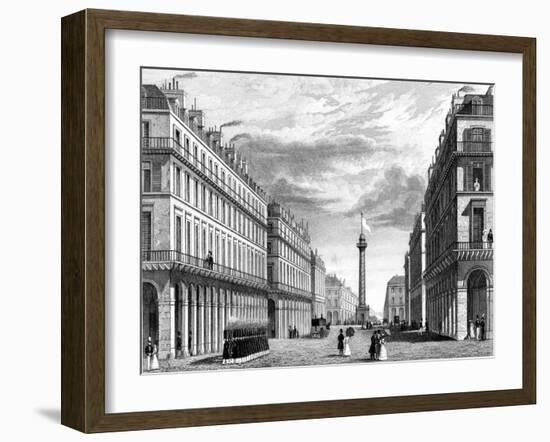 Paris, France - Rue Castiglione Et La Place Vendome-null-Framed Art Print