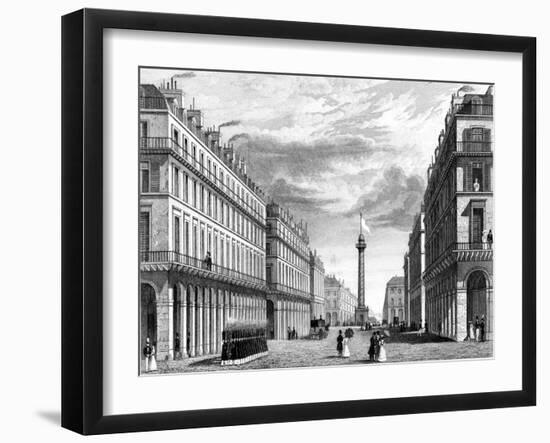 Paris, France - Rue Castiglione Et La Place Vendome-null-Framed Art Print