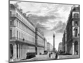 Paris, France - Rue Castiglione Et La Place Vendome-null-Mounted Art Print