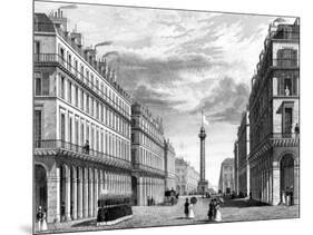 Paris, France - Rue Castiglione Et La Place Vendome-null-Mounted Art Print