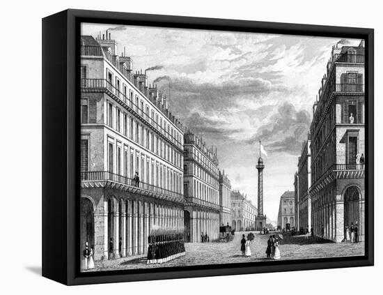 Paris, France - Rue Castiglione Et La Place Vendome-null-Framed Stretched Canvas