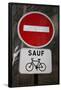 Paris France Sauf Biking Sign Art Print Poster-null-Framed Poster