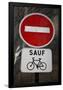 Paris France Sauf Biking Sign Art Print Poster-null-Framed Poster