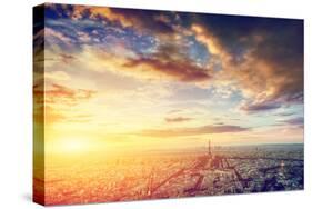 Paris, France Skyline, Panorama at Sunset. View on Eiffel Tower, Champ De Mars-Michal Bednarek-Stretched Canvas