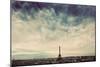 Paris, France Skyline with Eiffel Tower under Dark Dramatic Clouds. Artistic Vintage, Retro Mood-Michal Bednarek-Mounted Photographic Print