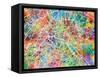 Paris France Street Map-Michael Tompsett-Framed Stretched Canvas