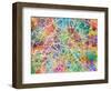 Paris France Street Map-Michael Tompsett-Framed Art Print