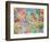 Paris France Street Map-Michael Tompsett-Framed Art Print