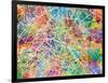 Paris France Street Map-Michael Tompsett-Framed Art Print