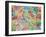 Paris France Street Map-Michael Tompsett-Framed Art Print