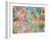 Paris France Street Map-Michael Tompsett-Framed Art Print