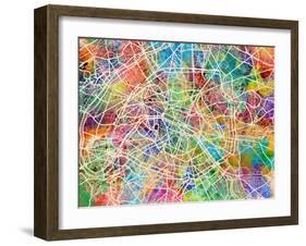 Paris France Street Map-Tompsett Michael-Framed Art Print