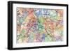 Paris France Street Map-Tompsett Michael-Framed Art Print