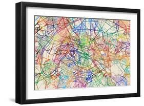 Paris France Street Map-Tompsett Michael-Framed Art Print