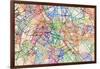 Paris France Street Map-Tompsett Michael-Framed Art Print