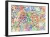 Paris France Street Map-Tompsett Michael-Framed Art Print