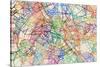 Paris France Street Map-Tompsett Michael-Stretched Canvas