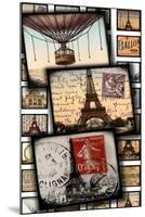 Paris, France "Through the Viewfinder" Vintage Postcard Collage in Color-Piddix-Mounted Art Print