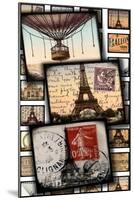 Paris, France "Through the Viewfinder" Vintage Postcard Collage in Color-Piddix-Mounted Art Print