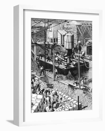 Paris, France - Tour Eiffel, Construction-E.a. Tilly-Framed Art Print