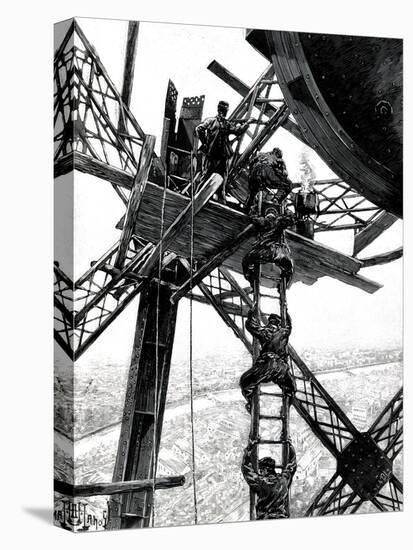 Paris, France - Tour Eiffel, Construction-null-Stretched Canvas