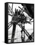 Paris, France - Tour Eiffel, Construction-null-Framed Stretched Canvas