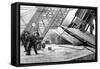 Paris, France - Tour Eiffel, Construction-null-Framed Stretched Canvas