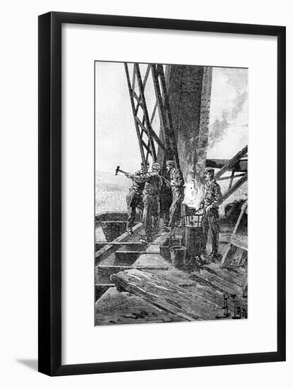 Paris, France - Tour Eiffel, Construction-Henri Jago-Framed Art Print