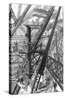 Paris, France - Tour Eiffel, Construction-null-Stretched Canvas