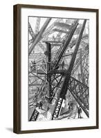 Paris, France - Tour Eiffel, Construction-null-Framed Art Print