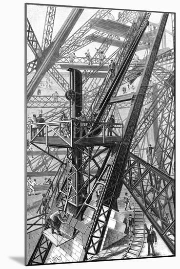 Paris, France - Tour Eiffel, Construction-null-Mounted Art Print