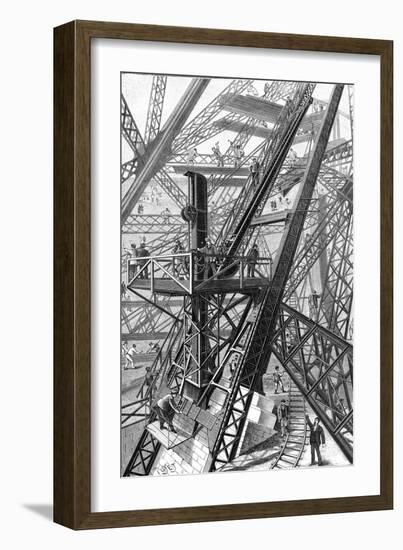 Paris, France - Tour Eiffel, Construction-null-Framed Art Print