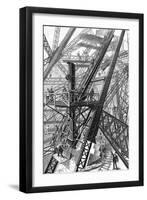 Paris, France - Tour Eiffel, Construction-null-Framed Art Print