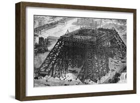 Paris, France - Tour Eiffel, Construction-null-Framed Art Print